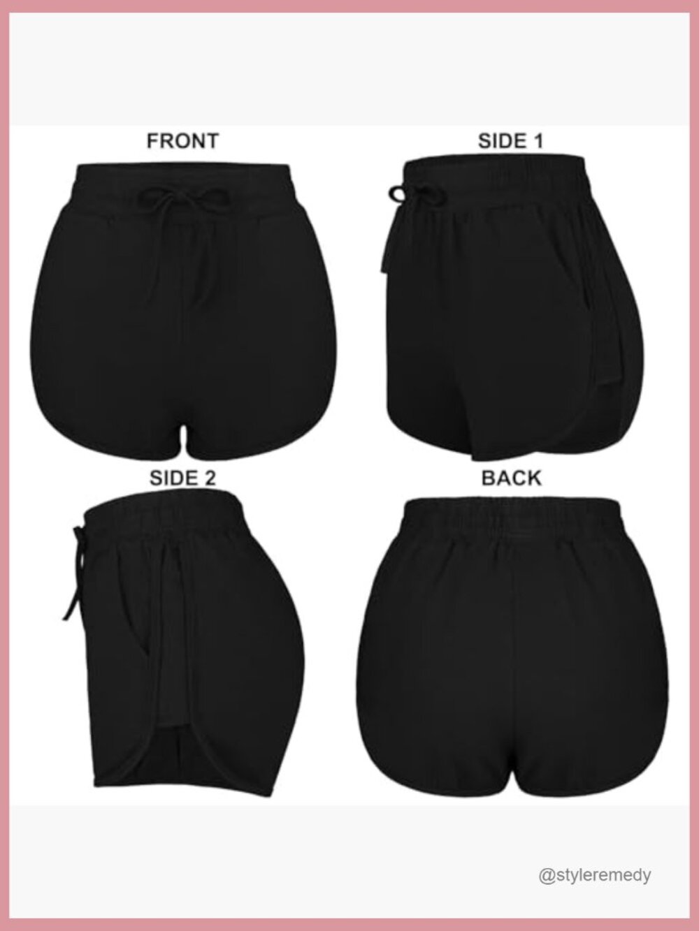 Cotton Yoga Shorts with Pockets High Rise Loose Fit Athletic Running Gym - Picture 5 of 7